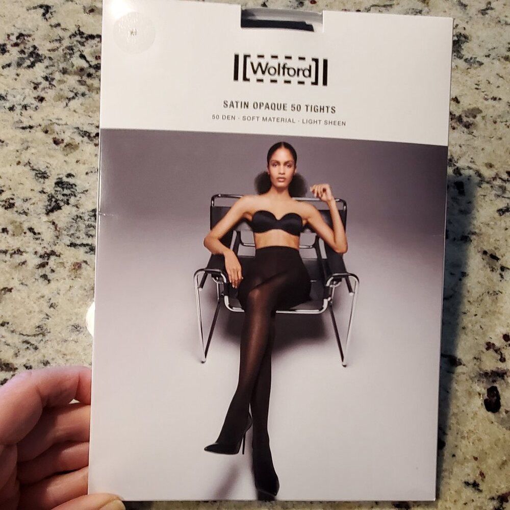 Wolford Satin Opaque 50 Tights ~ Medium ~ Black